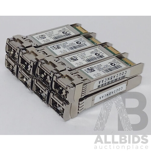 Cisco (10-2415-03) SFP-10G-SR 10Gb SFP+ Transceiver - Lot of Eight