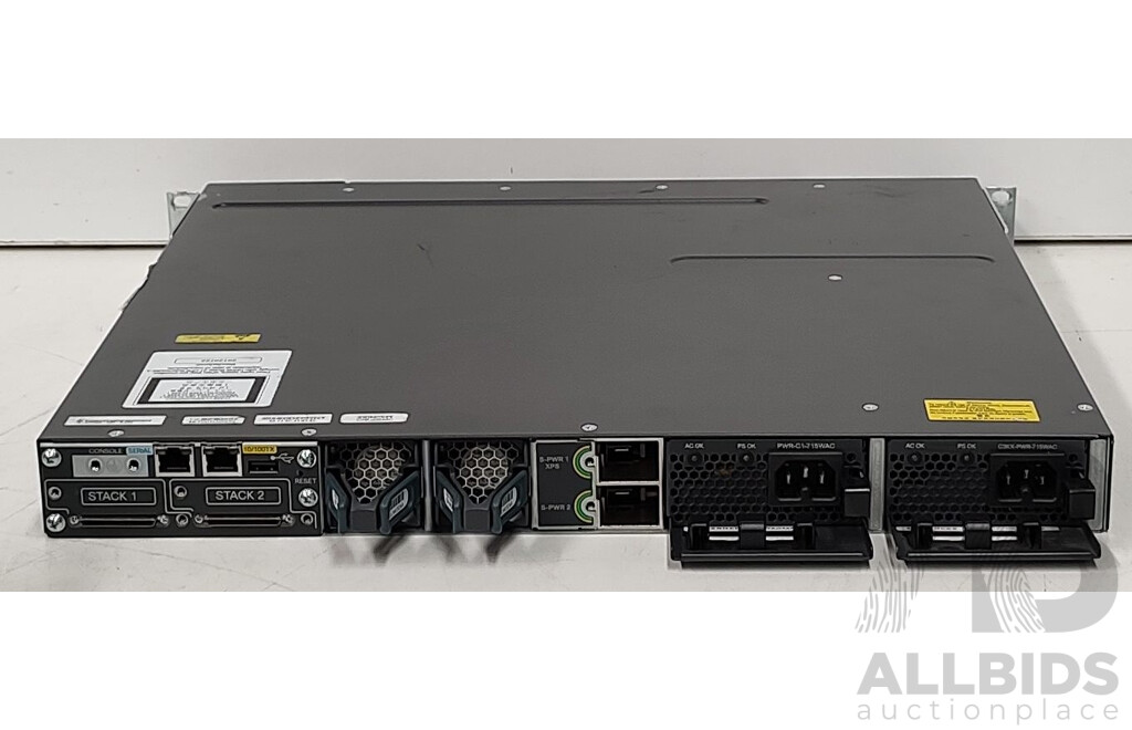 Cisco (WS-C3750X-48P-S) Catalyst 3750X Series 48-Port Gigabit Ethernet PoE+ Switch
