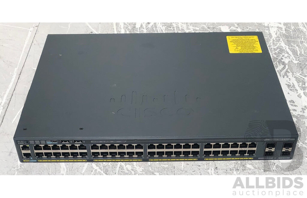 Cisco (WS-C2960X-48FPS-L) Catalyst 2960-X Series 48-Port Gigabit PoE+ Switch