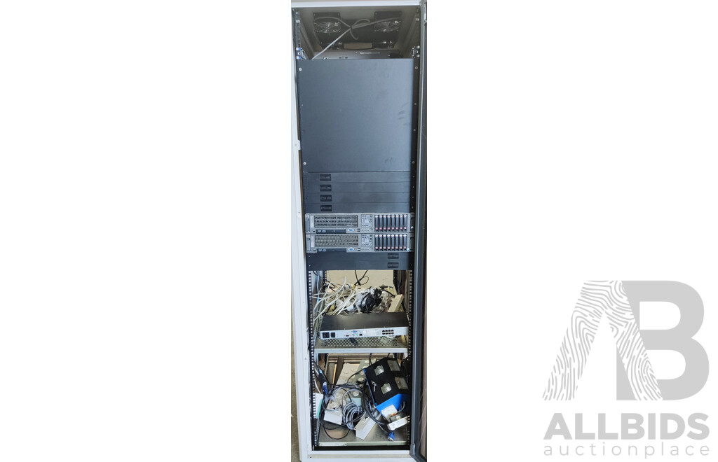 Rack Technologies 19-Inch 42RU Rack Mount Cabinet W/ Two Servers,