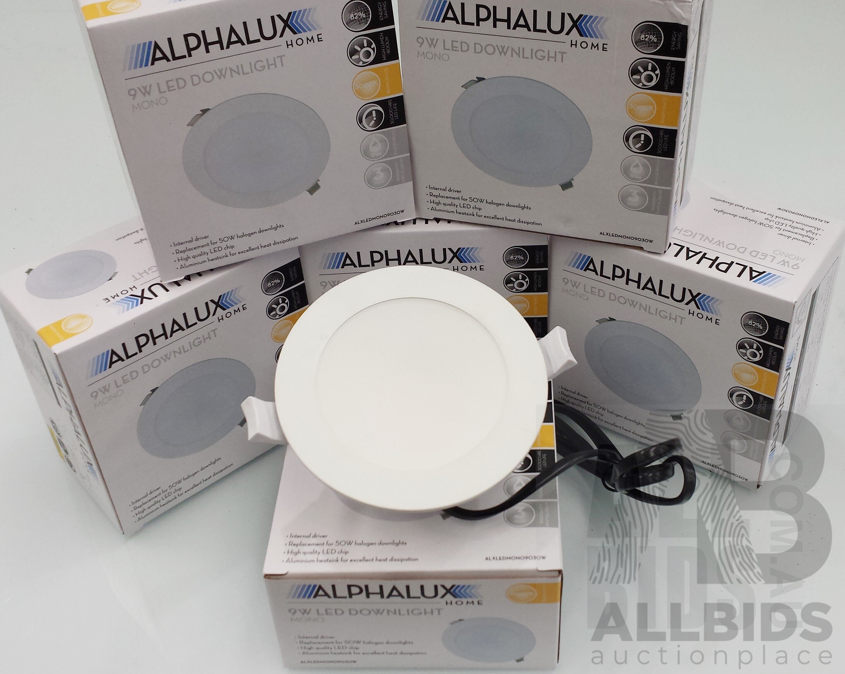 Alphalux 9 Watt LED Ceiling Downlights Lot of 90 Brand New RRP 1350.00