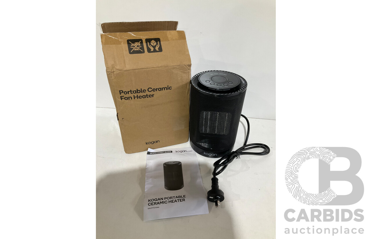 CERTA Wireless Air Compressor, KOGAN Portable Ceramic Fan Heater - Lot of 2 - Estimated ORP $159.99