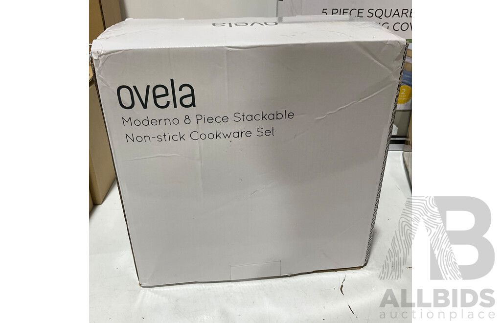 ASSORTED HOMEWARES and OUTDOOR ITEMS Including Certa Retractable Garden Hose Reel and Ovela 8 Piece Stackable Cookware Set  - LOT of 8 - Approximate ORP $350