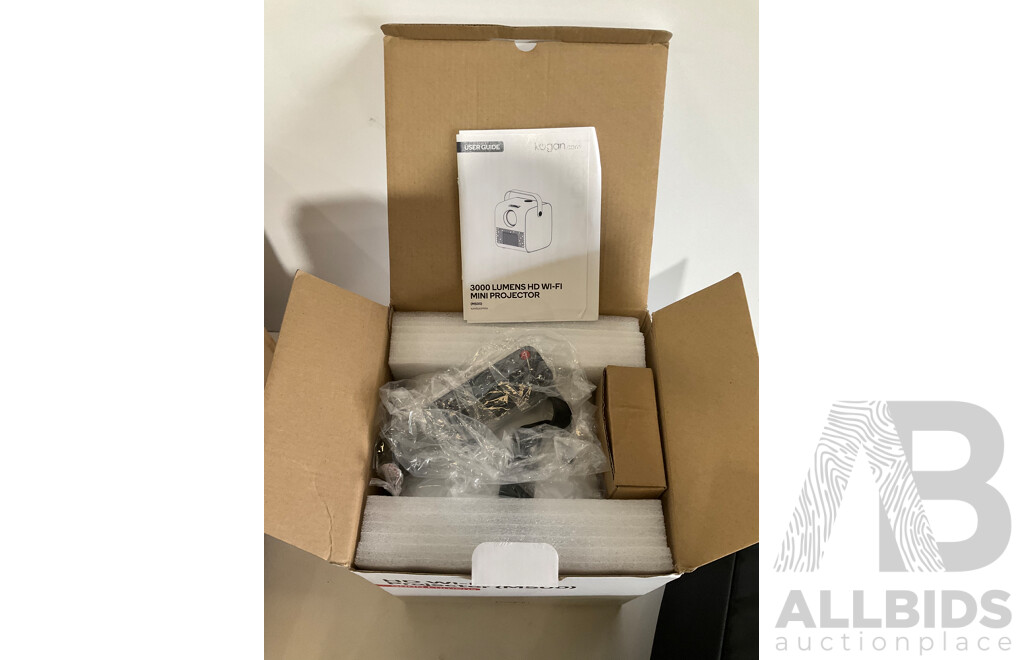 KOGAN HD Wifi Mini Projector M500 3000 Lumens, Anti Theft Backpack Bag - Lot of 2  - Estimated ORP $199