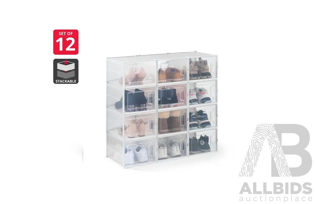 OVELA Set of 12 Click Shoe Box Large,Clear/White, KOMODO Running Backpack - Lot of 2  - Estimated ORP $179
