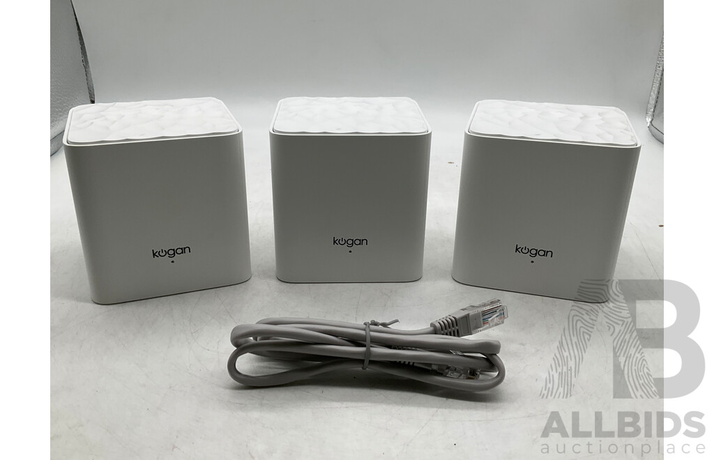 Kogan AC1200 Whole-Home Mesh WiFi 3 Pack - ORP $249.99