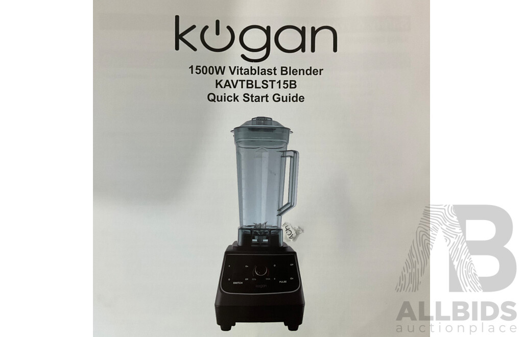 KOGAN 1500W Vitablast Blender & Espresso Coffee Machine - Lof of 2 - Estimated Total ORP $218.00