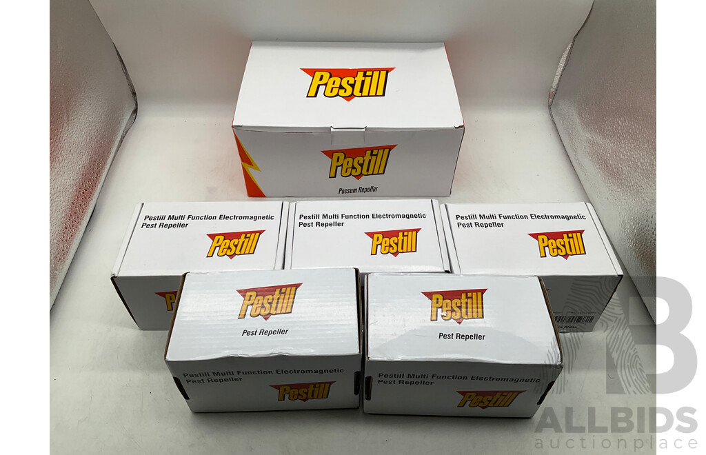 PESTILL Multifunction ElectroSonic Pest Repeller (X5) & PESTILL Possum Repeller - Lot of 6 - Total ORP $199.99