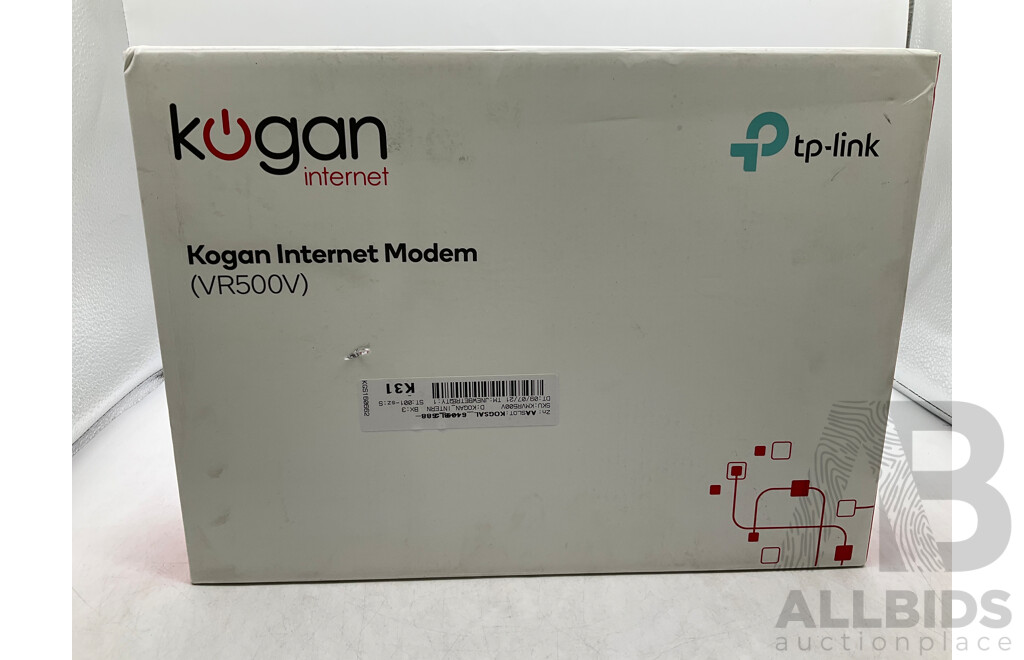 KOGAN (VR500V) Internet Modem, LOGITECH C70 HD Webcam & CAPSULE Carry Case - Lot of 3 - Total ORP $249.99