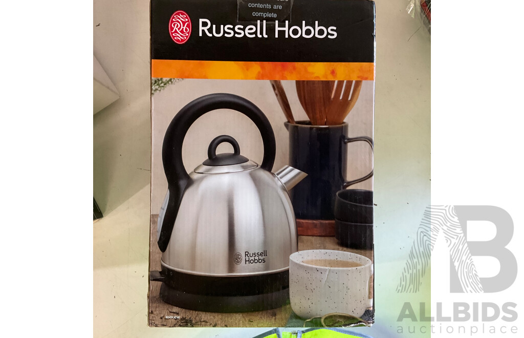 RUSSELLL HOBBS Eden Kettle & Hand Mixer & KOGAN 6 Tray Food Dehydrator With Timer - ORP $249.00