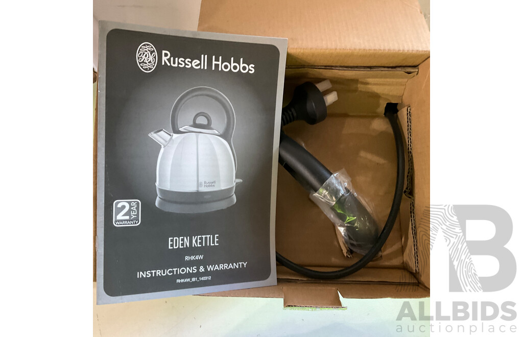 RUSSELLL HOBBS Eden Kettle & Hand Mixer & KOGAN 6 Tray Food Dehydrator With Timer - ORP $249.00