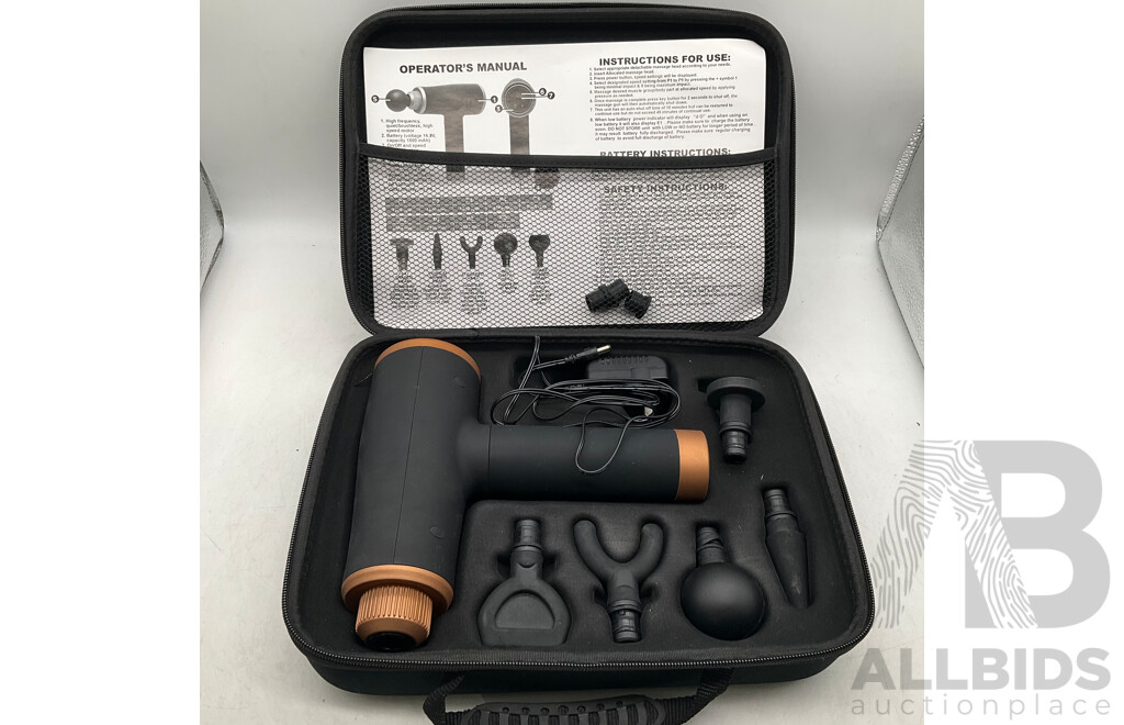 VISTARA Hyper Impact Pro 9 Speeds 5 Heads Digital Powerful Massage Gun - ORP $199.95