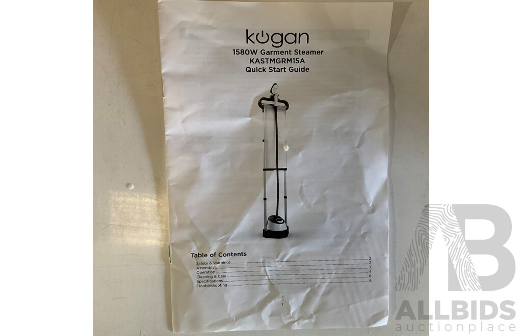 KOGAN 1580W Garment Steamer - ORP $149.00