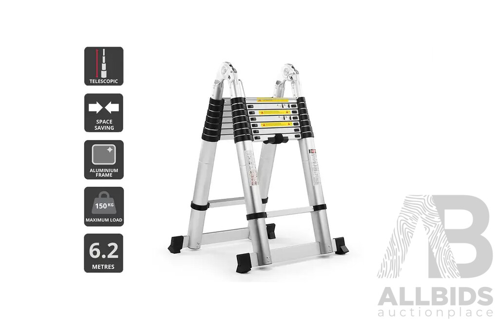 CERTA 6.2m Telescopic Foldable Ladder - Estimated ORP $349.99