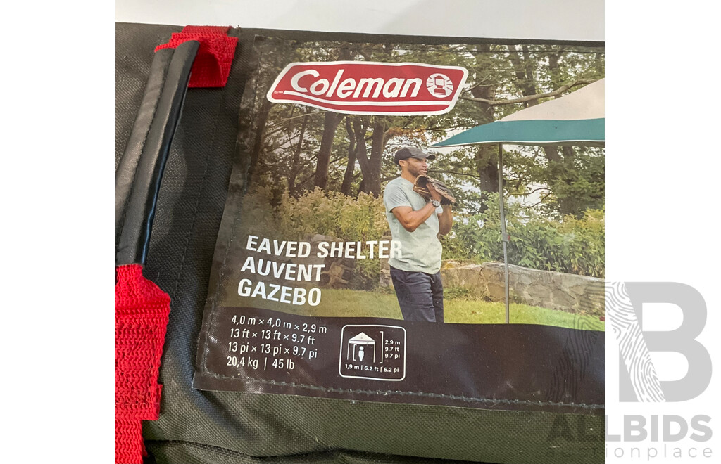 COLEMAN Eaved Shelter Auvent GAzebo 4.0m X 4.0m X 2.9m - Total ORP $279.99