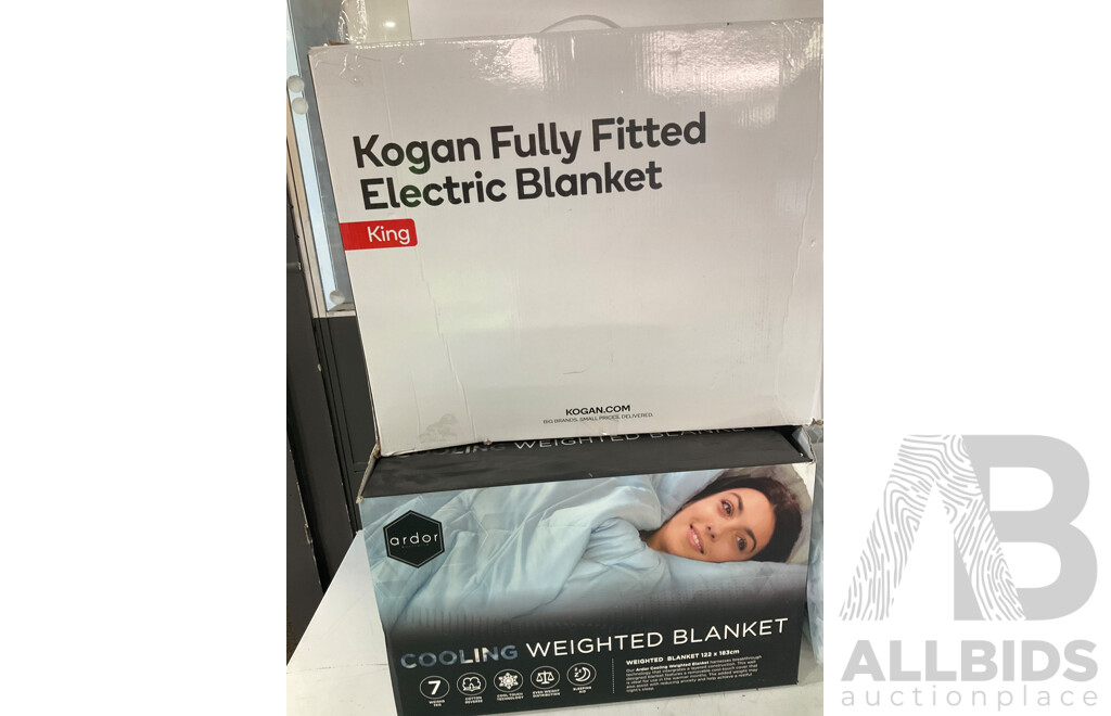 ARDOR Cooling Weighted Blanket & KOGAN Fully Fitted Electric Blanket (King) - Lot of 2 - Estimated Total ORP $320.00