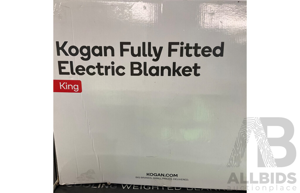 ARDOR Cooling Weighted Blanket & KOGAN Fully Fitted Electric Blanket (King) - Lot of 2 - Estimated Total ORP $320.00