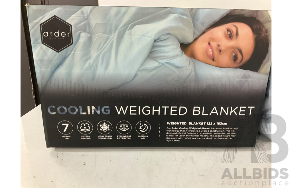 ARDOR Cooling Weighted Blanket & KOGAN Fully Fitted Electric Blanket (King) - Lot of 2 - Estimated Total ORP $320.00