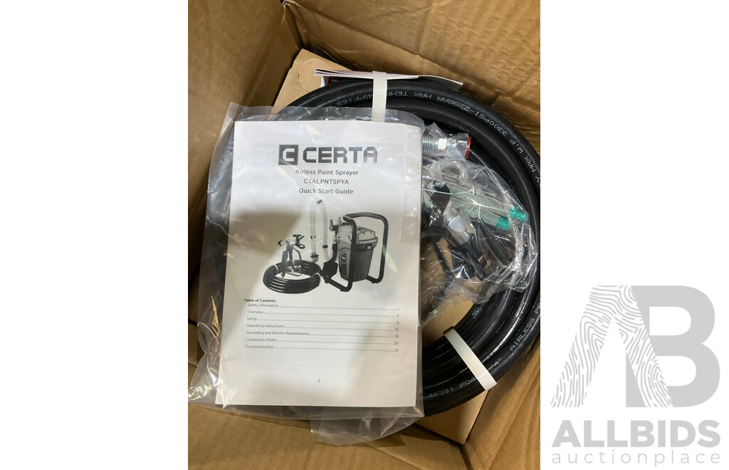 CERTA Airless Paint Sprayer (CTALPNTSPYA) - Estimated ORP $219.99