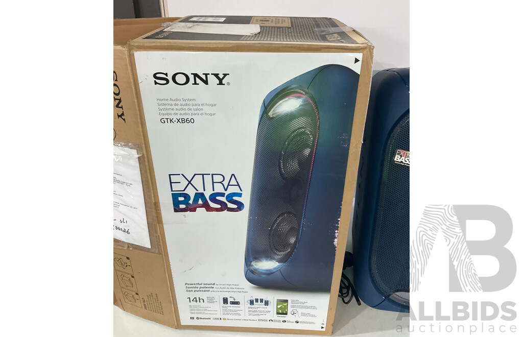 SONY (GTK-XB60) Extra Bass Home Audio System - Total ORP $469.00