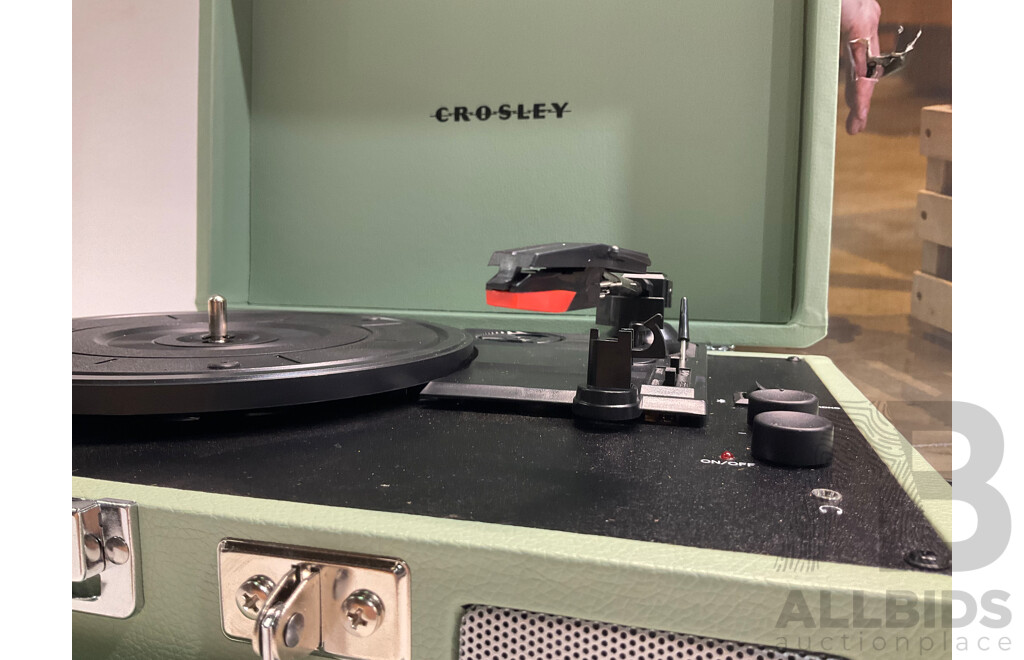 CROSLEY Vinyl Record Player, CROSLEY Record Storage Crate - Lot of 2  - Estimated ORP $199