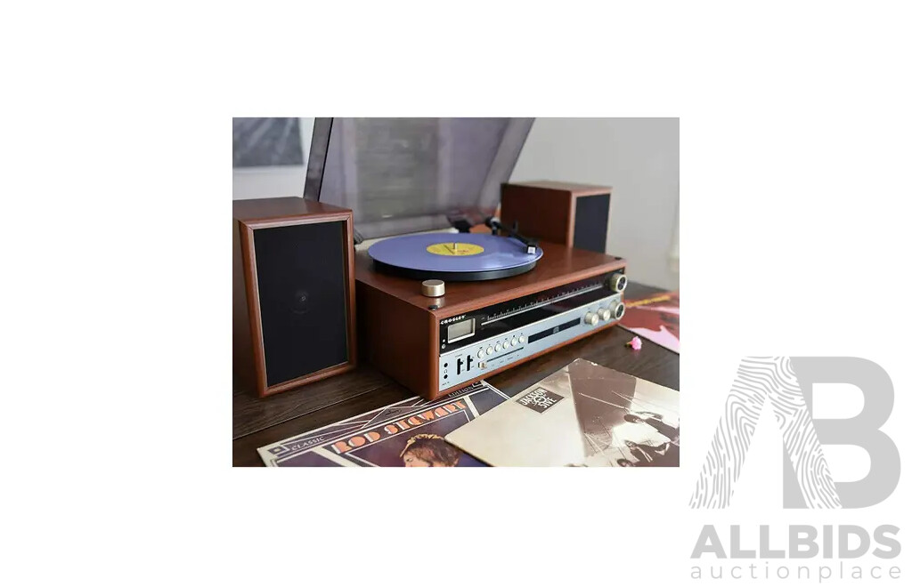 CROSLEY Vinyl Record Player 1975T Turntable Entertainment System - Estimated ORP $389.90