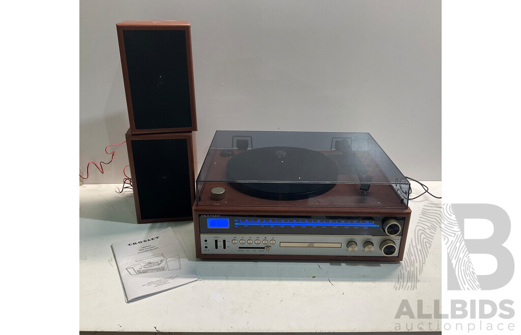 CROSLEY Vinyl Record Player 1975T Turntable Entertainment System - Estimated ORP $389.90
