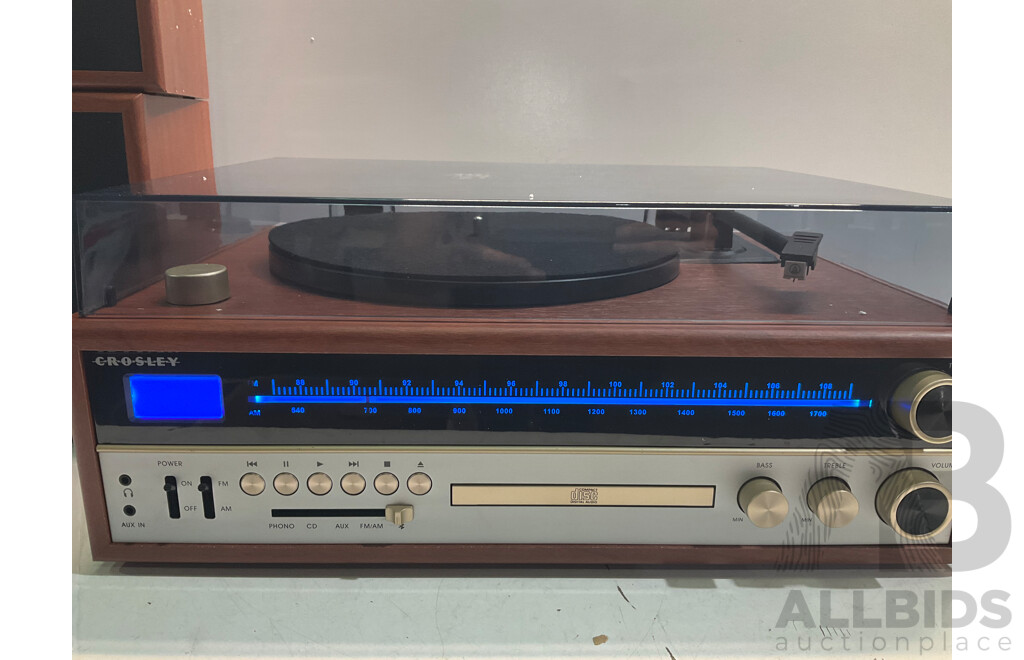 CROSLEY Vinyl Record Player 1975T Turntable Entertainment System - Estimated ORP $389.90