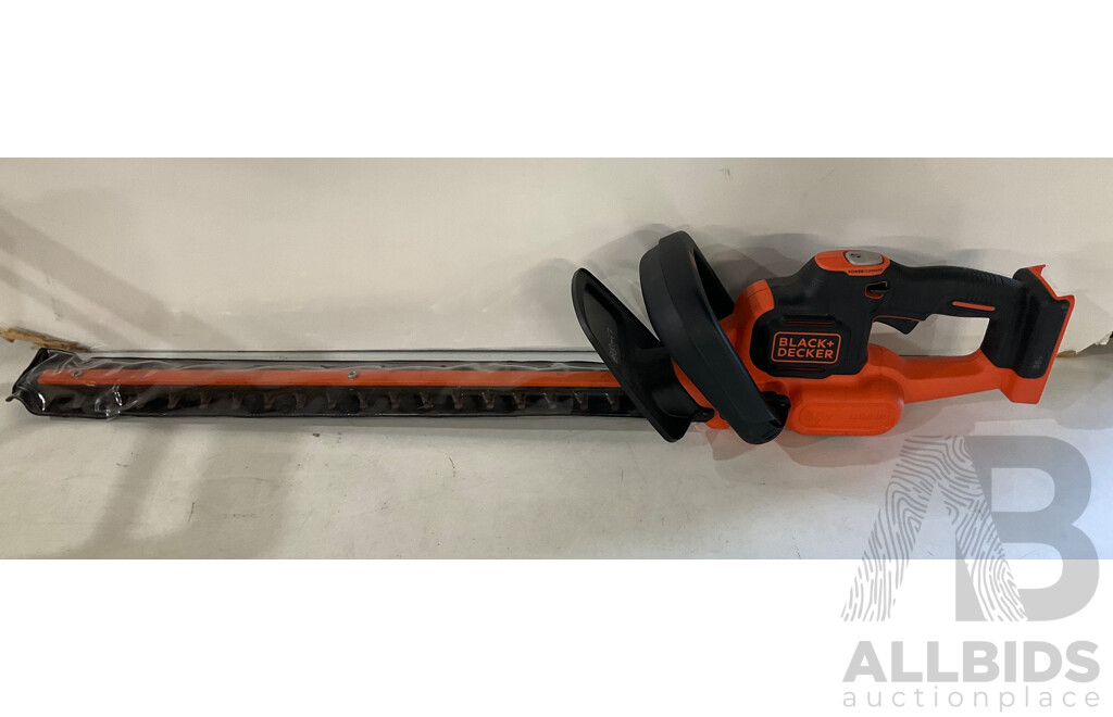 BLACK & DECKER Batery Charger and 36V Battery, Black & Decker Hedge Trimmer - Estimated ORP $299