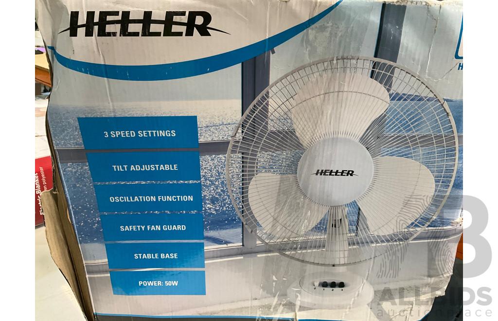 DIMPLEX Dreameasy Electric Blanket (Queen Size) & HELLER 40cm Deskfan -  Lot of 2 - Estimated Total  Total ORP $149.00