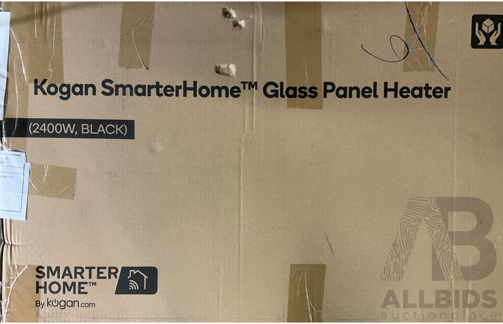 KOGAN SmarterHome 2400W Glass Panel Heater (Black) - ORP $179.00