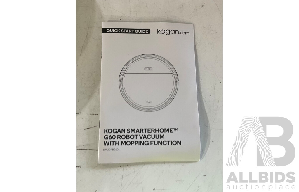 KOGAN (KAVACRBG60A) SmarterHome G60 Robot Vacuum Cleaner With Mopping Function - Estimated ORP $299.99