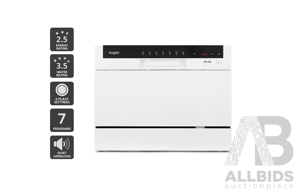 KOGAN (KABNCHTPDWA) Benchtop Dishwasher - Estimated ORP $499.99