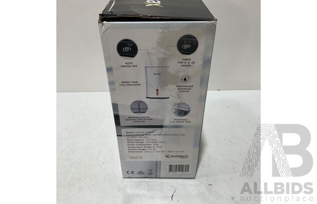 IONMAX (ION681) Compact Dehumidifier - ORP $429