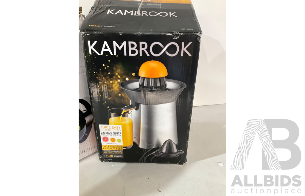 KITCHENPRO Electric Frypan & KAMBROOK Juice Easy Citrus Press -Lot of 2 - Estimated Total ORP $109.00