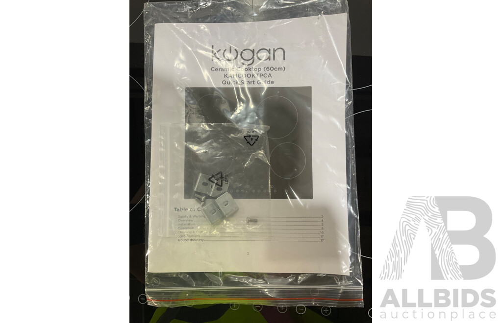 KOGAN CERAMIC COOKTOP 60cm (KAMCOOKTPCA) - Estimated ORP $199