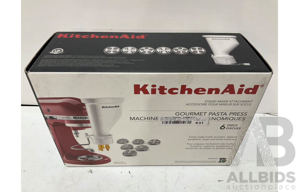 KITCHENAID GOURMET PASTA PRESS, KOGAN STICK VACUUM CLEANER - Lot of 2 - Estimated ORP $399