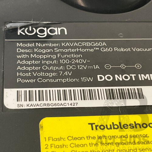 Kogan (KAVACRBG60A) SmarterHome G60 Robot Vacuum and Mop - ORP $224.99