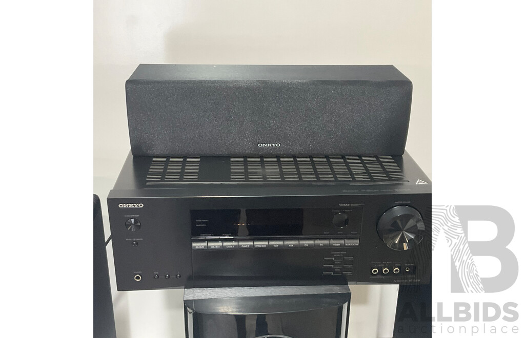 ONKYO (HT-R494) 4K - 7 Channel AV Receiver With 5 Speakers and SUB - Total Estimated ORP $999.00