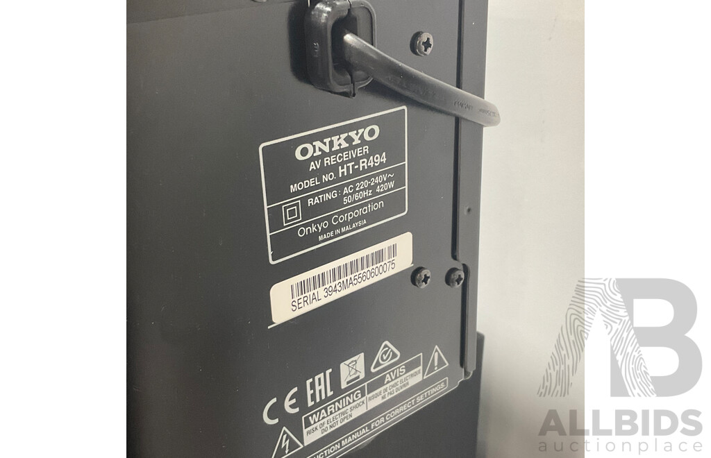 ONKYO (HT-R494) 4K - 7 Channel AV Receiver With 5 Speakers and SUB - Total Estimated ORP $999.00