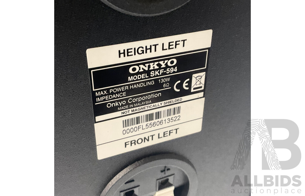 ONKYO (HT-R494) 4K - 7 Channel AV Receiver With 5 Speakers and SUB - Total Estimated ORP $999.00
