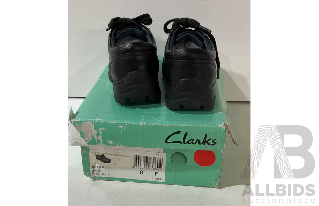 CLANKS Kids School Shoes(8)(8.5)(9) & HAVAIANAS Kids Slippers (25-28) & BIRKENSTOCK Kids Slipers (28) - Lot of 7 - Estimated Total ORP $349.00