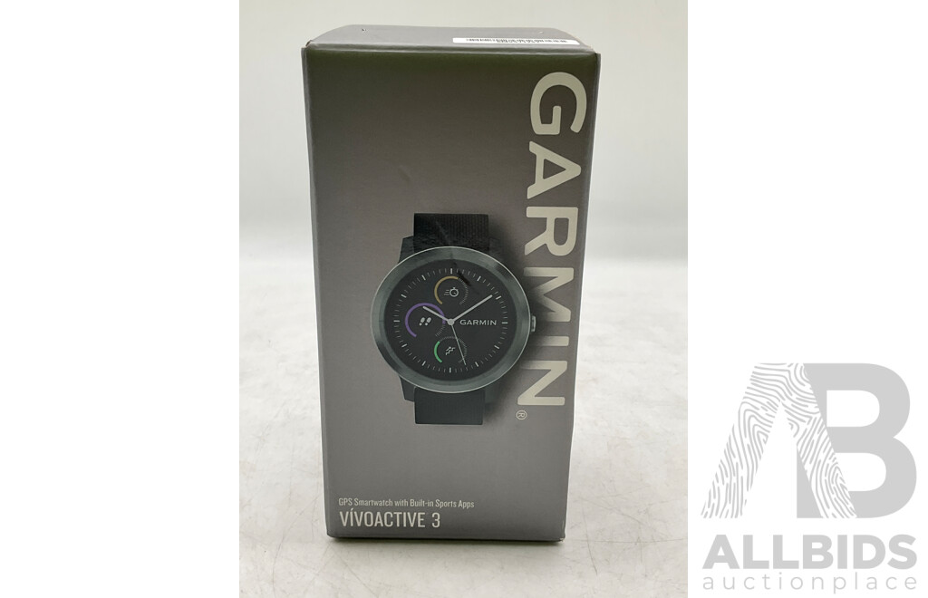 GARMIN Vivoactive 3 GPS Smartwatch Black / Gunmetal Grey - ORP $505.85