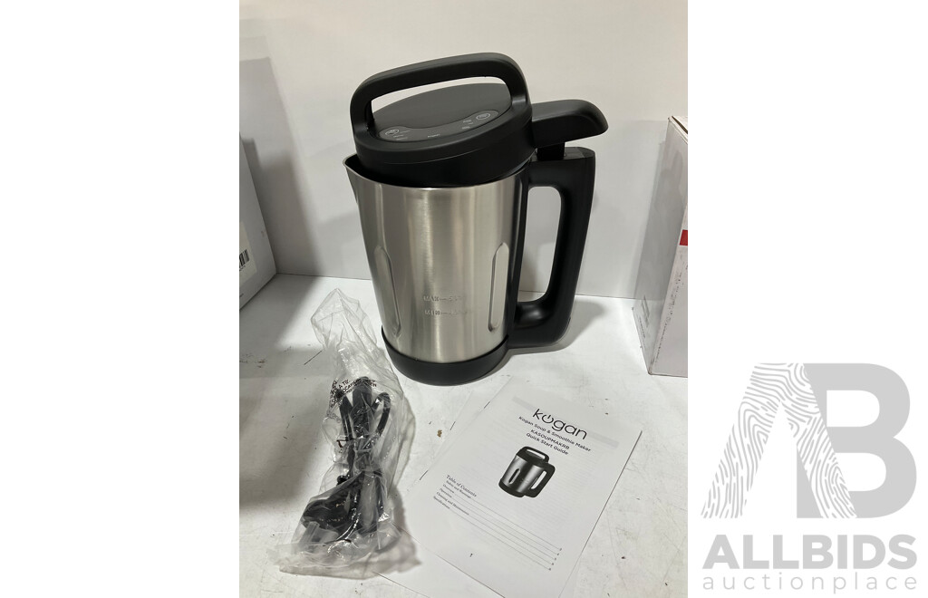 KOGAN Stick Mixer Set, 1.7L Stainless Steel Smart Kettle, Soup and Smoothie Maker - Lot of 3 - Estimated ORP $249