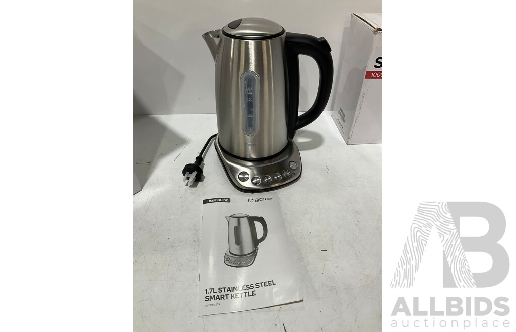 KOGAN Stick Mixer Set, 1.7L Stainless Steel Smart Kettle, Soup and Smoothie Maker - Lot of 3 - Estimated ORP $249