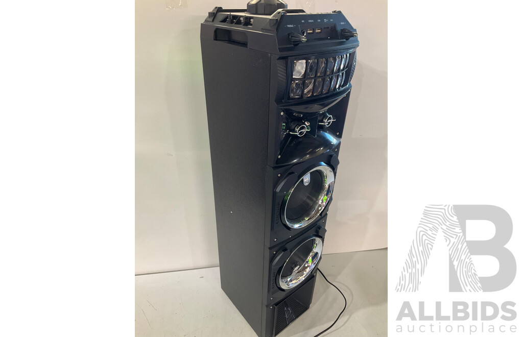 LENOXX (BT9350) LED Stage Lights Portable Bluetooth Speaker With 80W RMS - ORP $249.95