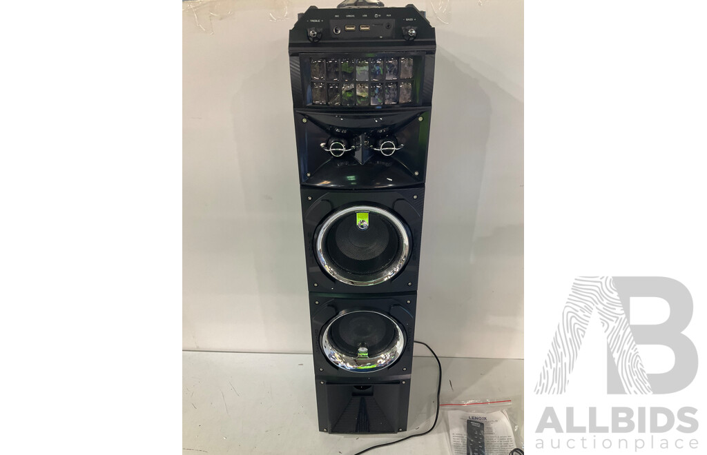 LENOXX (BT9350) LED Stage Lights Portable Bluetooth Speaker With 80W RMS - ORP $249.95