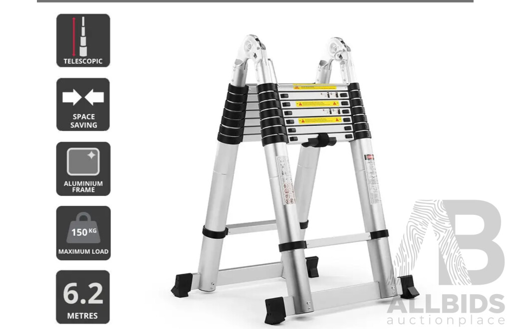 Certa 6.2m Telescopic Foldable Ladder - ORP $229.00