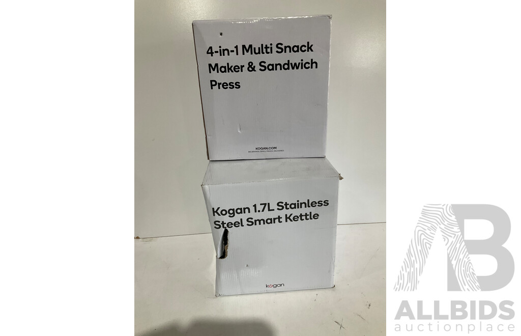 KOGAN 4-In1 Multi Snack Maker & Sandwich Press, 1.7L Staineless Steel Smart Kettle - Estimated ORP $149.99