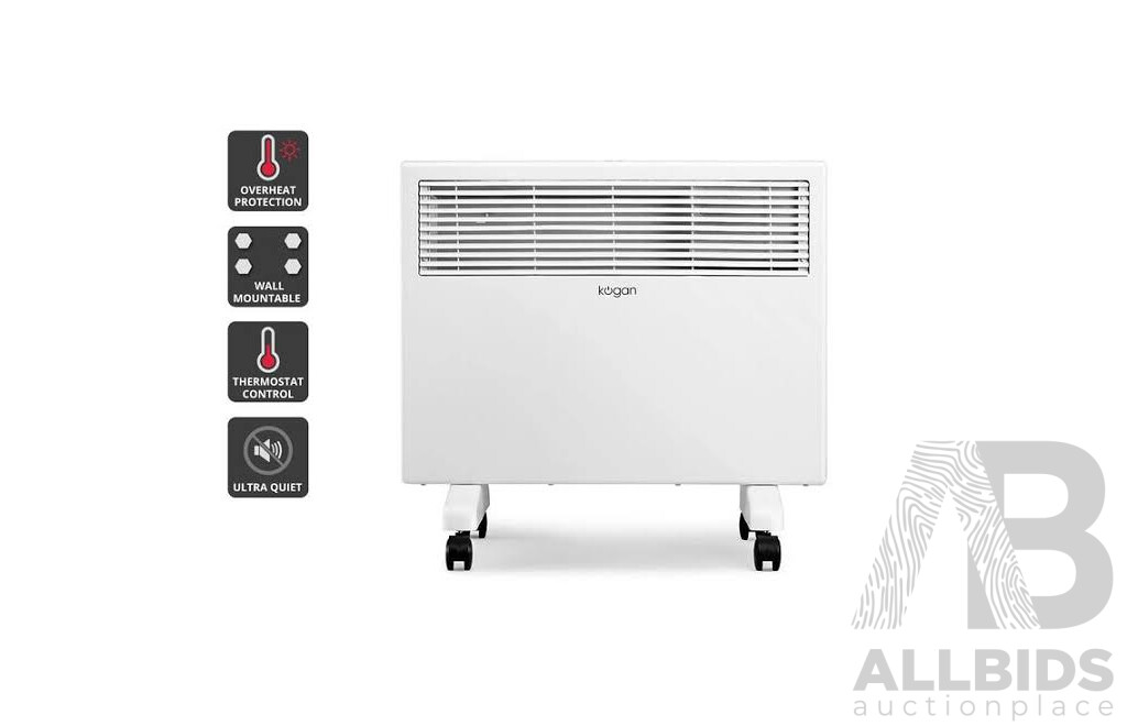 KOGAN 1kW Portable Electric Panel Heater, KOGAN Portable Ceramic Fan Heater - Lot of 2 - Estimated ORP $169.99